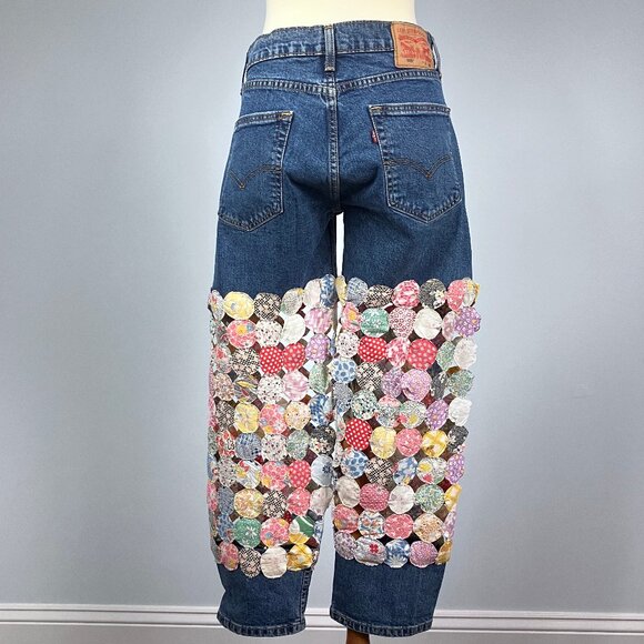The Series New York Vintage Patchwork Quilted Pants Jeans Denim 30 Hi Rise Vtg - Picture 3 of 15